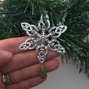 CELTIC Claddagh Connemara SnowWonders® Snowflake ORNAMENT,  (5058connemardrop), Irish Snowflake, Claddagh Ornament, Wedding Celtic Ornament