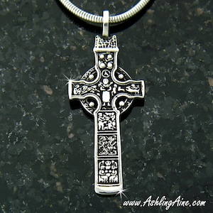 Durrow High Cross Necklace, s147,  Celtic Cross,  Irish Cross, Christian cross, Gospels, Bible Cross, 8th century replica