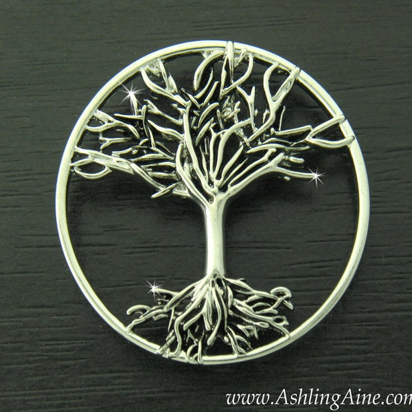 Family Tree/TREE of LIFE Pin Brooch, 7016, Celtic Tree Brooch, Family Tree with Roots,  Christian Pin (7016)