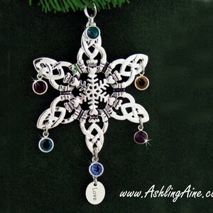 Celtic Claddagh Let Love Reign Birthstone SnowWonders®Snowflake Ornament,  5058love, Irish, Claddagh ornament, Snowflake, Claddagh Snowflake