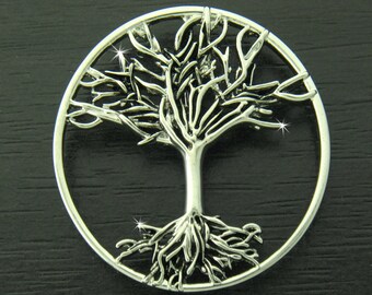 Family Tree/TREE of LIFE Pin Brooch, 7016, Celtic Tree Brooch, Family Tree with Roots,  Christian Pin (7016)