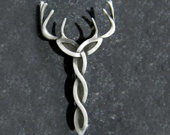 Kilt Pin,Celtic Royal Trinity Stag Kilt Pin, 7014, Scottish Kilt Pin, Irish Kilt pin, Celtic Jewelry, Stag kilt pin(7014rp)