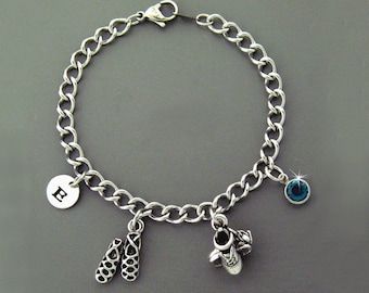Personalized Irish Dance Charm Bracelet,(2DanceCB) Step Dance Charm Bracelet, Irish dancer, Feis, Dance teacher gift,Ghillee dance shoe,