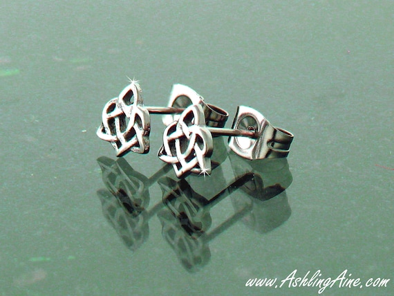Stainless Steel Irish Celtic Trinity Knot post earrings 