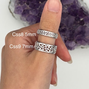 5mm and 7mm Sterling Silver FAITH Trinity Knot Band (Css8 & Css9) Celtic bands Wedding,thumb ring