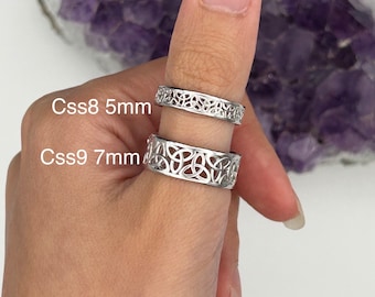 5mm and 7mm Sterling Silver FAITH Trinity Knot Band (Css8 & Css9) Celtic bands Wedding,thumb ring