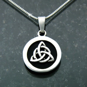 Trinity Knot Necklace, s120,  Irish Celtic Necklace, Scottish Trinity , Celtic Knot work,  Celtic Man/woman Pendant w/Box Chain( S120WC)