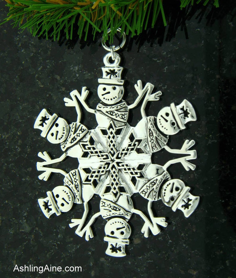 Celtic Snowman SnowWonders® Snowflake Ornament, 5801, Irish Snowman, Shamrock Snowman, Irish ornament, Snowman, Celtic ornament Christmas image 4