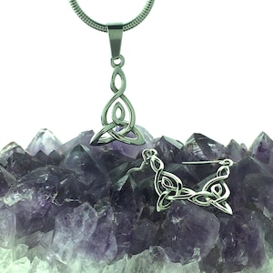 Celtic Mother & Daughter knot Pendant (s301) Irish, Scottish, Welsh, Trinity Mother&#39;s necklace