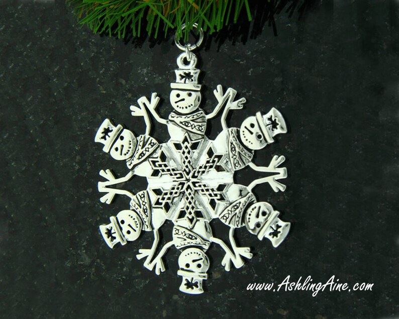 Celtic Snowman SnowWonders® Snowflake Ornament, 5801, Irish Snowman, Shamrock Snowman, Irish ornament, Snowman, Celtic ornament Christmas image 1