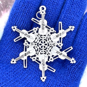 Violin SnowWonders® Snowflake ORNAMENT,  (6057) Violinist, Musician Ornament, Fiddle Ornament