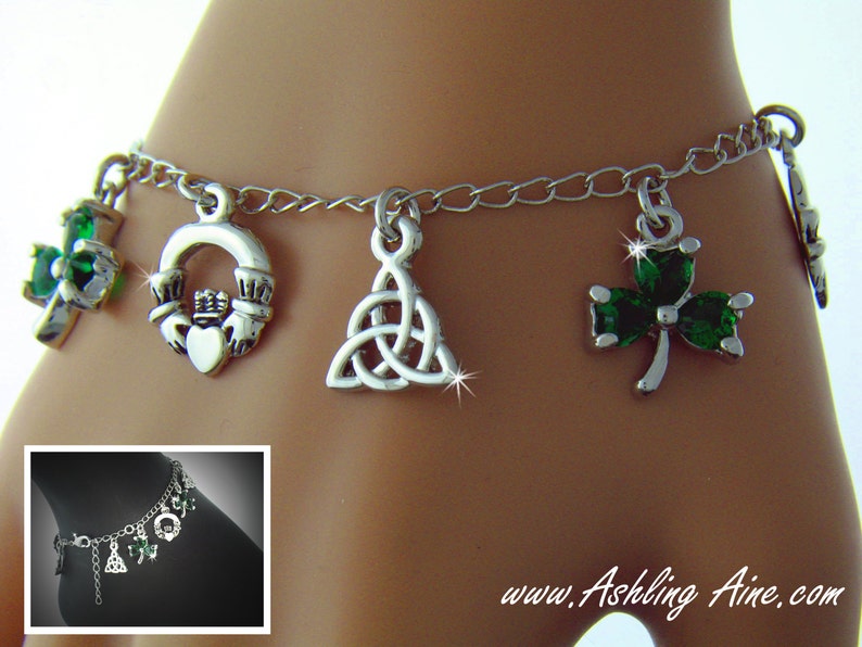 Irish Anklet 6054 Irish Claddagh Anklet Trinity Knot Etsy