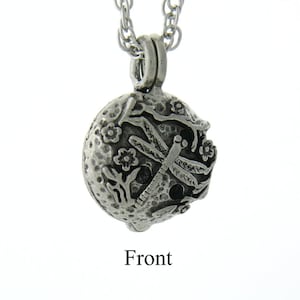 Pewter Dragonfly Diffuser Necklace,  pew558, Aromatherapy Diffuser Jewelry, Essential Oil Diffuser Necklace Pendant