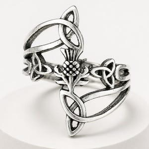 Modern "Take Me Home" Thistle & Trinity Ring, (s380), Stainless Steel  (s380)