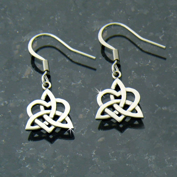 Celtic Sister's/Family Knot Dangle Earring, s202, Irish, Scottish, LOVE KNOT 316L Stainless Steel( S202)