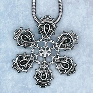 Necklace Scottish Thistle & Luckenbooth SnowWonders®NECKLACE Snowflake (SWJ3)