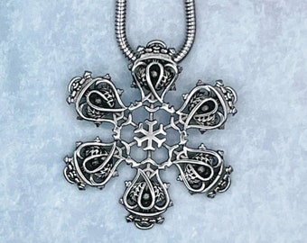 Necklace Scottish Thistle & Luckenbooth SnowWonders®NECKLACE Snowflake (SWJ3)