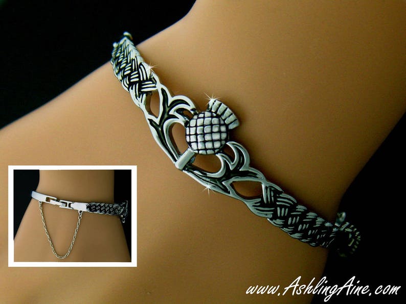 Scottish Thistle Bangle Bracelet,Scottish bracelet, Scottish Jewelry, Thistle bracelet, Scottish Jewellery, Thistle Celtic bangle 7000 image 1