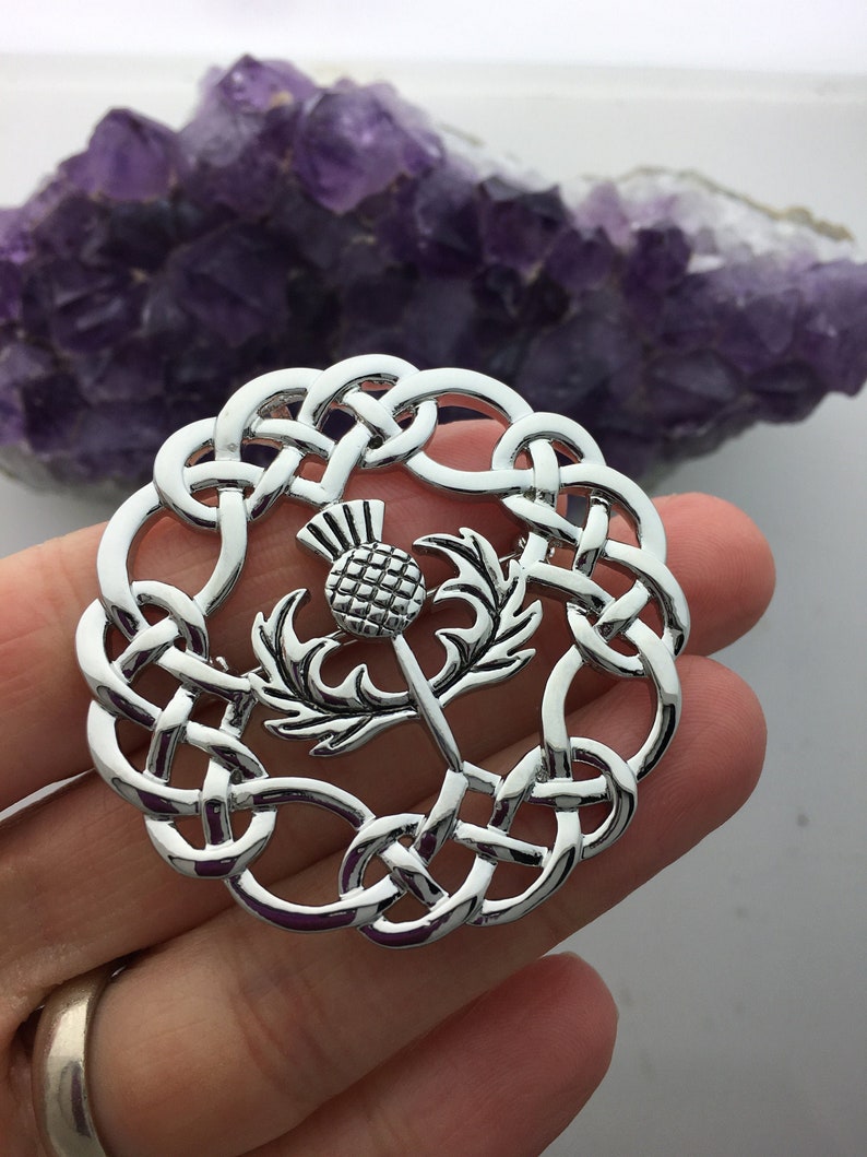 Celticknot Scottish Thistle Brooch/pendant JPEW6074 Etsy