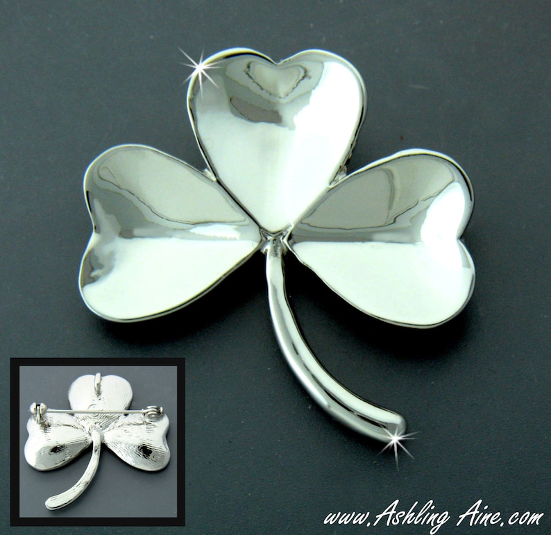 Irish Shamrock Pin/Pendant, JPEW6062, Celtic pin, Irish Pin, Irish Silver Pin, Sash Badge image 1