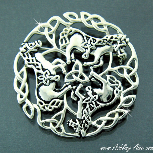 Celtic Pictish Trinity Horse Brooch (#JPEW5460)