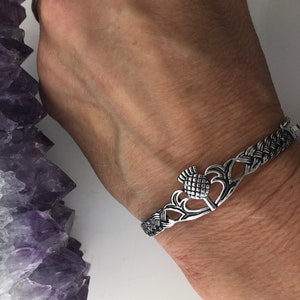 Scottish Thistle Bangle Bracelet,Scottish bracelet, Scottish Jewelry, Thistle bracelet, Scottish Jewellery, Thistle Celtic bangle 7000 image 3