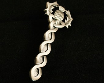 Scottish Thistle and Celtic Knotwork Kilt Pin, 5967, Scottish Kilt Pin, Scottish Symbol, Thistle Kilt Pin