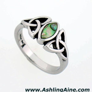 Abalone Trinity Knot Ring (S82),