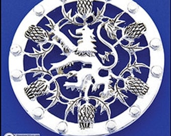 Pewter Rampant Lion and Thistle Pin (#JPEW5997)