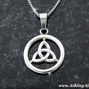 Classic & Stately Eternal Trinity Knot Necklace (S79w/c)