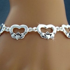 Irish Claddagh Celebration Toggle Bracelet, 5866, Heart Shaped Claddagh Bracelet, Irish Jewelry, Celtic Bracelet, Celtic Jewelry (#JPEW5866)