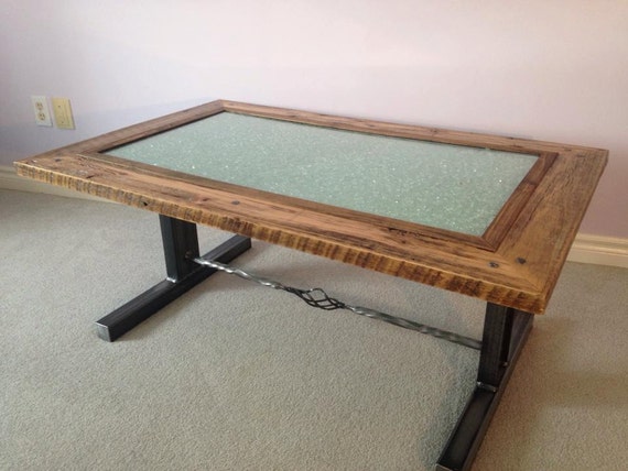 Reclaimed Wood Coffee Table Rusticand Industrail Etsy
