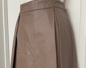 ASOS Beige Pleaded Leather Skirt SZ 12