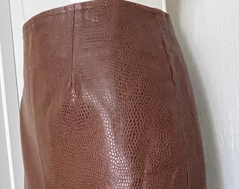 Cleo Brown Leather Skirt SZ 9 NWTG