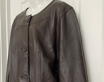 Worthington Brown Lambskin Leather Jacket SZ L