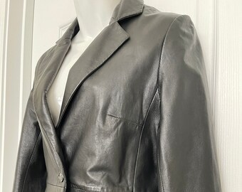 Olly & Co. Formals Black Lambskin Blazer SZ M