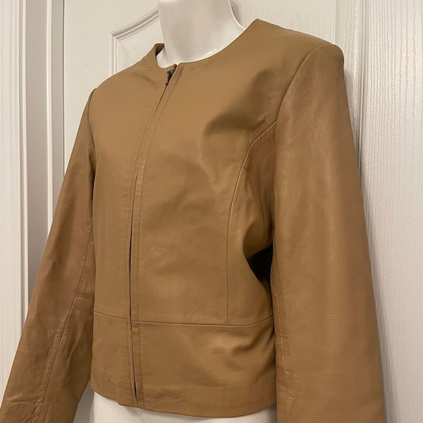 Yvonne Marie Tan Lambskin Leather Jacket SZ 10