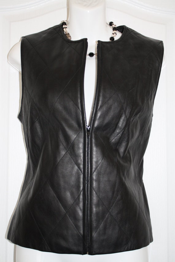 MIXIT Black Lambskin Leather Vest SZ. 8