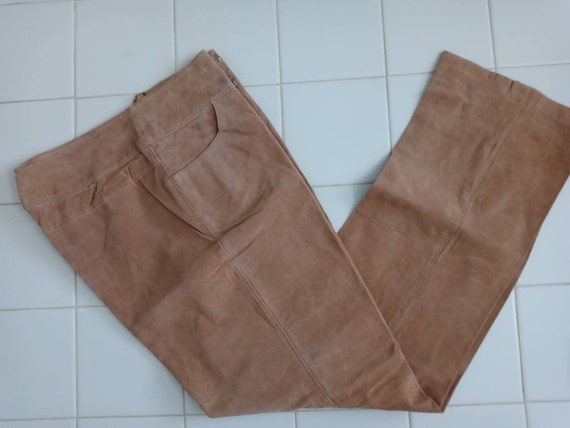 Metrostyle Brown Suede Leather Pants SZ 