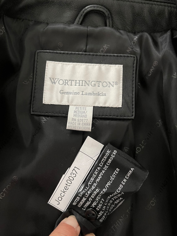 Worthington Black Lambskin Jacket / Blazer SZ M p… - image 9