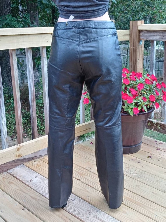 Calvin Klein Jeans Black Lambskin Leather Pants SZ 8 