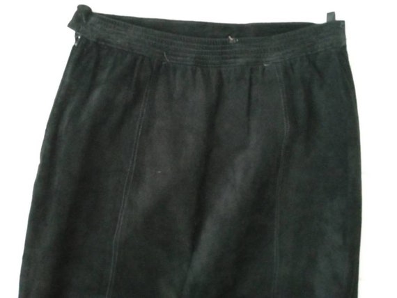 Etosha Black Ultra Suede Leather Skirt SZ M - image 3