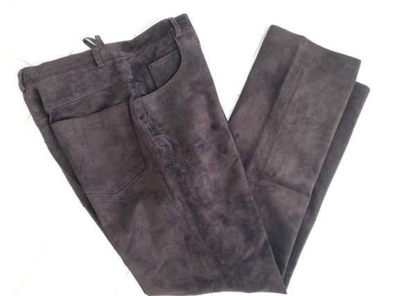 Rem Garson Brown Suede Leather Pants SZ 