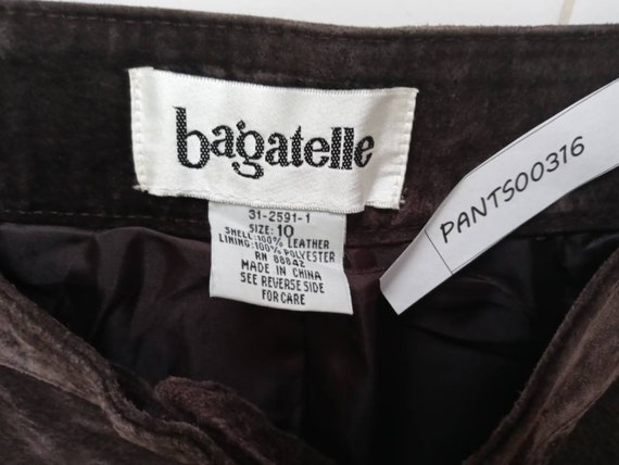 VTG Bagatelle Brown Suede Leather Pants SZ 10 - image 8