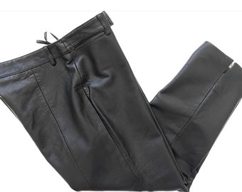 Cambio Black Leather Vintage Pants - Etsy