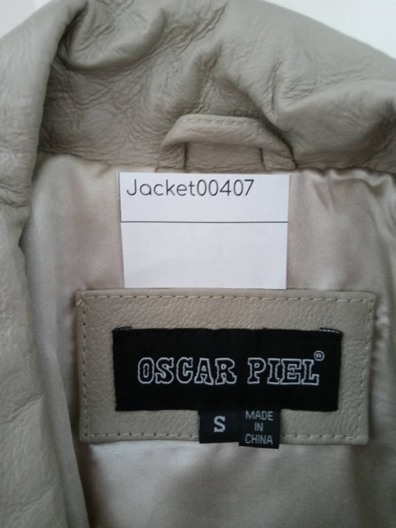 Oscar Piel Tan Leather Jacket  SZ S - image 7