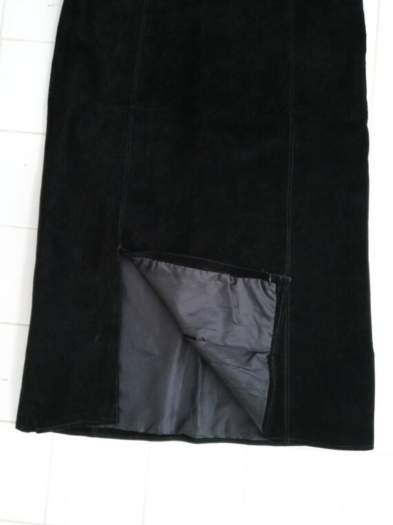Etosha Black Ultra Suede Leather Skirt SZ M - image 7