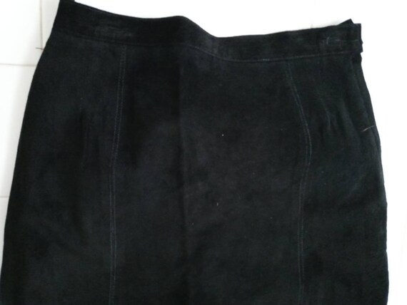 Etosha Black Ultra Suede Leather Skirt SZ M - image 4