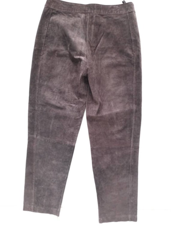 VTG Bagatelle Brown Suede Leather Pants SZ 10 - image 6