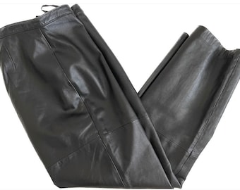 Style & Co Collection Black Lambskin Leather Pants SZ 12